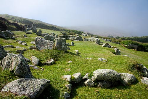 Das Halangy Down Iron Age village ist eine von vielen prähistorischen Stätten auf den Isles of Scilly.