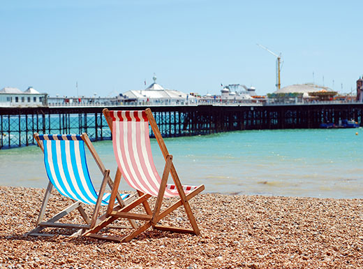 Brighton ist eine beliebte Sehenswürdigkeit an der Küste in der Grafschaft Sussex in England!