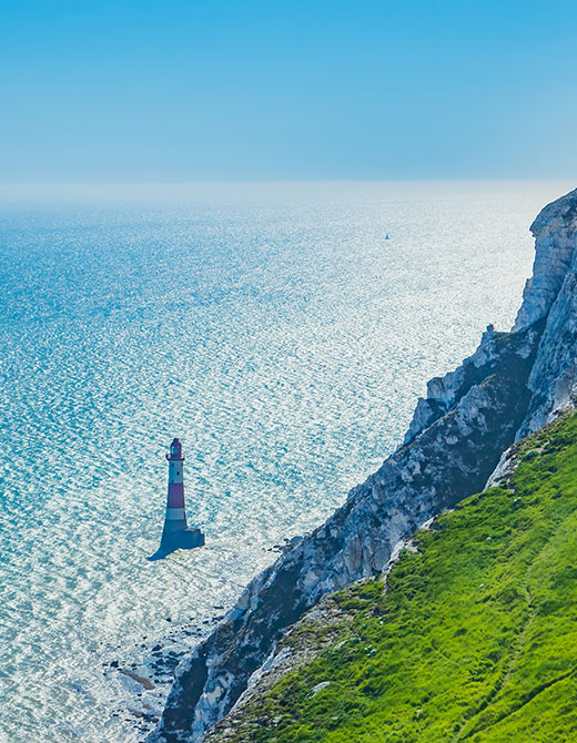 Eine Wanderung zum Leuchtturm an der englischen Küste des Seven Sisters Nationalpark in Sussex!