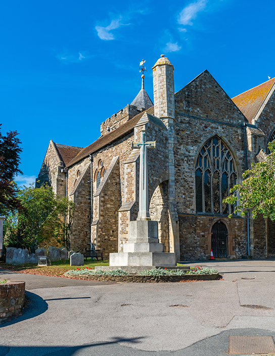 Die historischen Mauern der Sehenswürdigkeiten in Rye Town gehören zu den beliebtesten Reisezielen in Sussex in England!