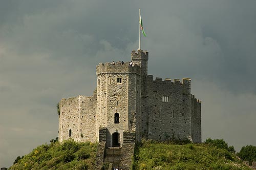 Der normannische Keep von Cardiff Castle